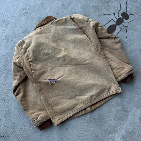 Vintage Y2K Carhartt YOUTH brown chore work wear jacket - Picture 6 of 8